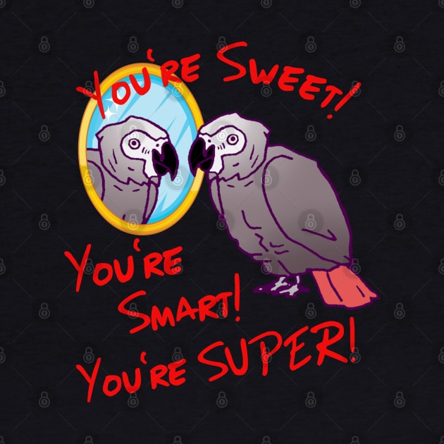 Daily Attitude Affirmations African Grey Parrot Image by Einstein Parrot